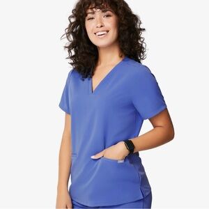 Figs Casma Scrub Top in Denim Blue